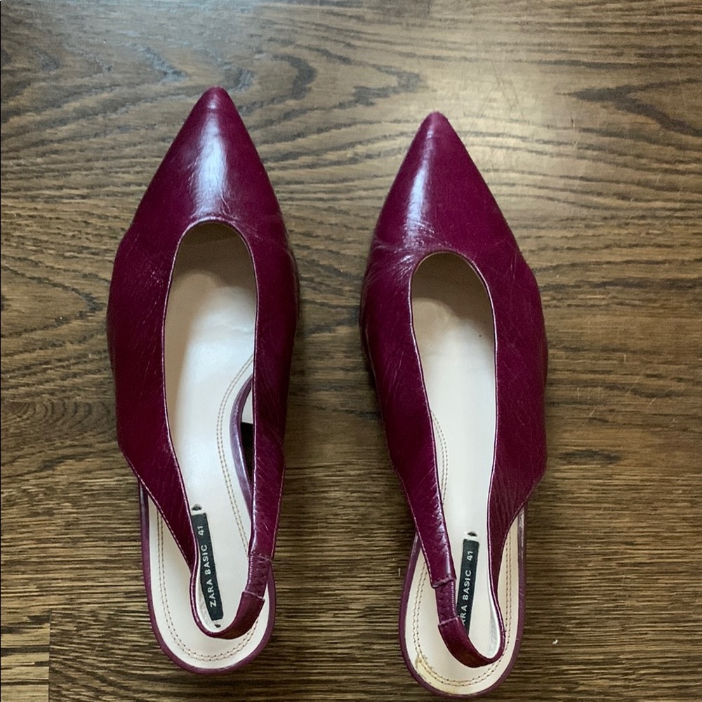 Zara Purple Flats Sleek Slingback Design